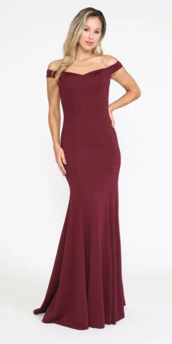 Edward Young 8160 Off-the-Shoulder Mermaid Long Dress(Poly Usa 8160 Off The Shoulder Mermaid Long Prom Dress)
