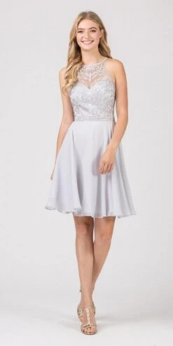 Eureka 8222 Halter Short Fit And Flare Homecoming Dress(Halter Short Fit And Flare Homecoming Dress Champagne) -Dress Promotion Store 8222 eureka fashion silver eef3d9a4 43c4 46c6 8aeb 6dd0c945ad42