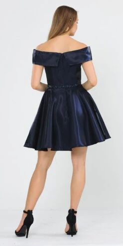 Poly USA | Ed Young 8238 Off-Shoulder Homecoming Short Dress With Pockets(Baby Blue Off Shoulder Homecoming Short Dress With Pockets) -Dress Promotion Store 8238 poly usa navy blue back e3de8e18 257e 4e7a 9663 76a353973e49