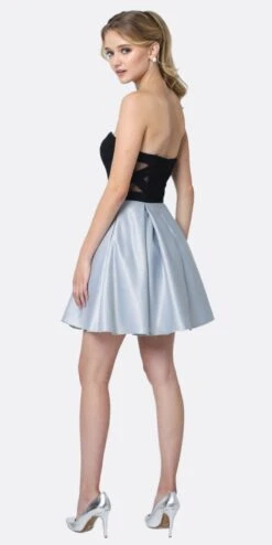 Juliet 829 Two-Tone Sweetheart Short A-Line Dress(Two Tone Sweetheart Short Dress Homecoming Silver) -Dress Promotion Store 829 juliet silver back b252f80c 6b2e 40bb b066 e173010390e7