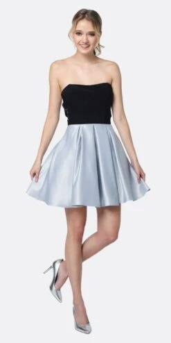 Juliet 829 Two-Tone Sweetheart Short A-Line Dress(Two Tone Sweetheart Short Dress Homecoming Silver) -Dress Promotion Store 829 juliet silver 9c2ca85d e1d4 4eab 9f24 628b541900c8