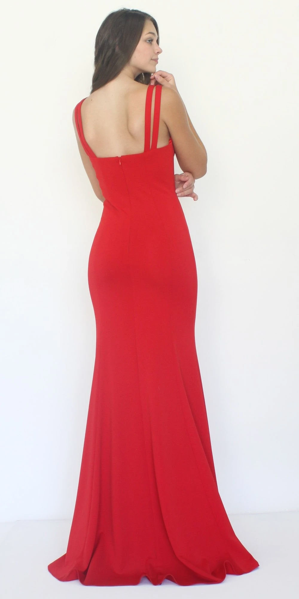 Poly USA | Ed Young 8392 Long Jersey Fitted Sexy Mermaid Dress V-Notch(Long Jersey Fitted Sexy Formal Mermaid Dress Red) 6 Poly USA | Ed Young 8392 Long Jersey Fitted Sexy Mermaid Dress V-Notch(Long Jersey Fitted Sexy Formal Mermaid Dress Red) - Image 5