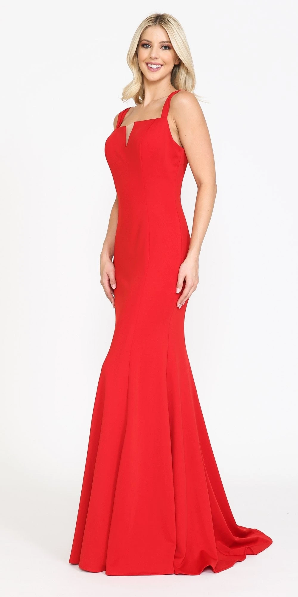 Poly USA | Ed Young 8392 Long Jersey Fitted Sexy Mermaid Dress V-Notch(Long Jersey Fitted Sexy Formal Mermaid Dress Red) 4 Poly USA | Ed Young 8392 Long Jersey Fitted Sexy Mermaid Dress V-Notch(Long Jersey Fitted Sexy Formal Mermaid Dress Red) - Image 3