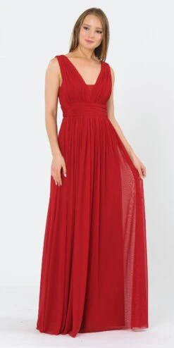 Poly USA | Ed Young 8408 V-Neck And Back Long Dress Sleeveless(Blush V Neck And Back Long Formal Dress Sleeveless) -Dress Promotion Store 8408 poly usa dark red c737bcb1 62ae 45e2 a2a2 515b8bdc6583
