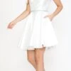 Poly USA | Ed Young 8416 Short A-Line Mikado Dress With Pockets(Poly Usa 8416 Short A Line Mikado Dress With Pockets) -Dress Promotion Store 8416offwhite 5
