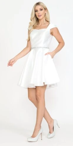 Poly USA | Ed Young 8416 Short A-Line Mikado Dress With Pockets(Poly Usa 8416 Short A Line Mikado Dress With Pockets)