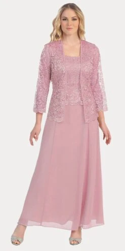 Sally Fashion 8466 Long Chiffon Mother Of Groom Dress Lace 3/4 Length Sleeve Jacket(Long Chiffon Silver Mother Of Groom Dress Lace Long Sleeve Jacket) -Dress Promotion Store 8466 jj fashion dusty rose 59665189 c8a8 4c27 846f 4943de8b3f31
