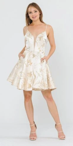 Poly USA | Ed Young 8510 A-Line Gold Print Short Dress With Pockets(A Line Homecoming Short Dress Baby Blue With Pockets) -Dress Promotion Store 8510 poly usa champagne 5f39ab77 5fdb 4670 922e 2a362edbe089