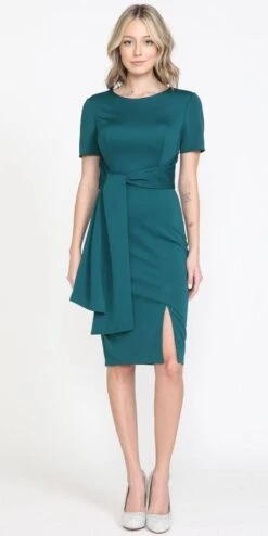 Poly USA | Ed Young 8524 Knee Length Short Sleeve Cocktail Dress(Poly Usa 8524 Knee Length Short Sleeve Cocktail Dress)