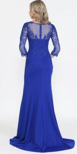 Poly USA | Ed Young 8564 Front Open Slit Jersey Skirt Mid-Sleeves Mother Of The Bride Dress(Poly Usa 8564 Front Open Slit Jersey Skirt Mid Sleeves Mother Of The Bride Dress) -Dress Promotion Store 8564 ROYALBACK afacd425 2b93 4253 b9c1 2a257658cf48