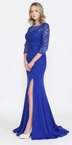Poly USA | Ed Young 8564 Front Open Slit Jersey Skirt Mid-Sleeves Mother Of The Bride Dress(Poly Usa 8564 Front Open Slit Jersey Skirt Mid Sleeves Mother Of The Bride Dress) -Dress Promotion Store 8564 ROYALSIDE 597ead05 32c1 4a75 b762 fb9b42a9eaed