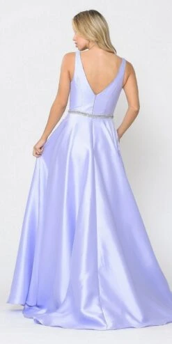 Poly USA | Ed Young 8682 V-Neck Mikado Long Dress With Pockets(V Neck And Back Black Long Prom Dress With Pockets) -Dress Promotion Store 8682 poly usa lilac back e4374bbf f194 4161 bf6a 12b35acb7465