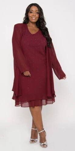 Sally Fashion 8694 Flowy Chiffon Dress Knee Length Long Sleeve Cardigan(Flowy Chiffon Black Dress Knee Length Long Sleeve Cardigan) -Dress Promotion Store 8694 jj fashion burgundy 2a91aa22 f645 4309 9044 e3b36fea4a58