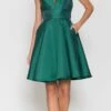 Poly USA | Ed Young 8698 Short A-Line Mikado Dress Spaghetti Straps(Short A Line Mikado Dress Spaghetti Straps By Poly Usa 8698) -Dress Promotion Store 8698EMERALD 3