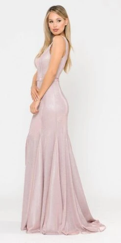 Poly USA | Ed Young 8704 Mermaid Style Long Prom Dress Sleeveless(Blue Mermaid Style Long Prom Dress Sleeveless) -Dress Promotion Store 8704 poly usa rose gold side