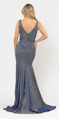 Poly USA | Ed Young 8704 Mermaid Style Long Prom Dress Sleeveless(Blue Mermaid Style Long Prom Dress Sleeveless) -Dress Promotion Store 8704 poly usa royal blue back