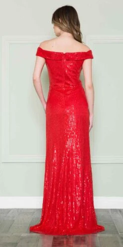 Poly USA | Ed Young 8722 Long Off The Shoulder Sequin Gown With Slit(Poly Usa 8722 Long Off The Shoulder Sequin Gown With Slit) 15 Poly USA | Ed Young 8722 Long Off The Shoulder Sequin Gown With Slit(Poly Usa 8722 Long Off The Shoulder Sequin Gown With Slit) -Dress Promotion Store 8722Red 1