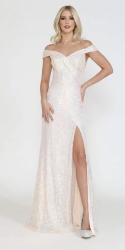 Poly USA | Ed Young 8722 Long Off The Shoulder Sequin Gown With Slit(Poly Usa 8722 Long Off The Shoulder Sequin Gown With Slit) 11 Poly USA | Ed Young 8722 Long Off The Shoulder Sequin Gown With Slit(Poly Usa 8722 Long Off The Shoulder Sequin Gown With Slit) -Dress Promotion Store 8722 1