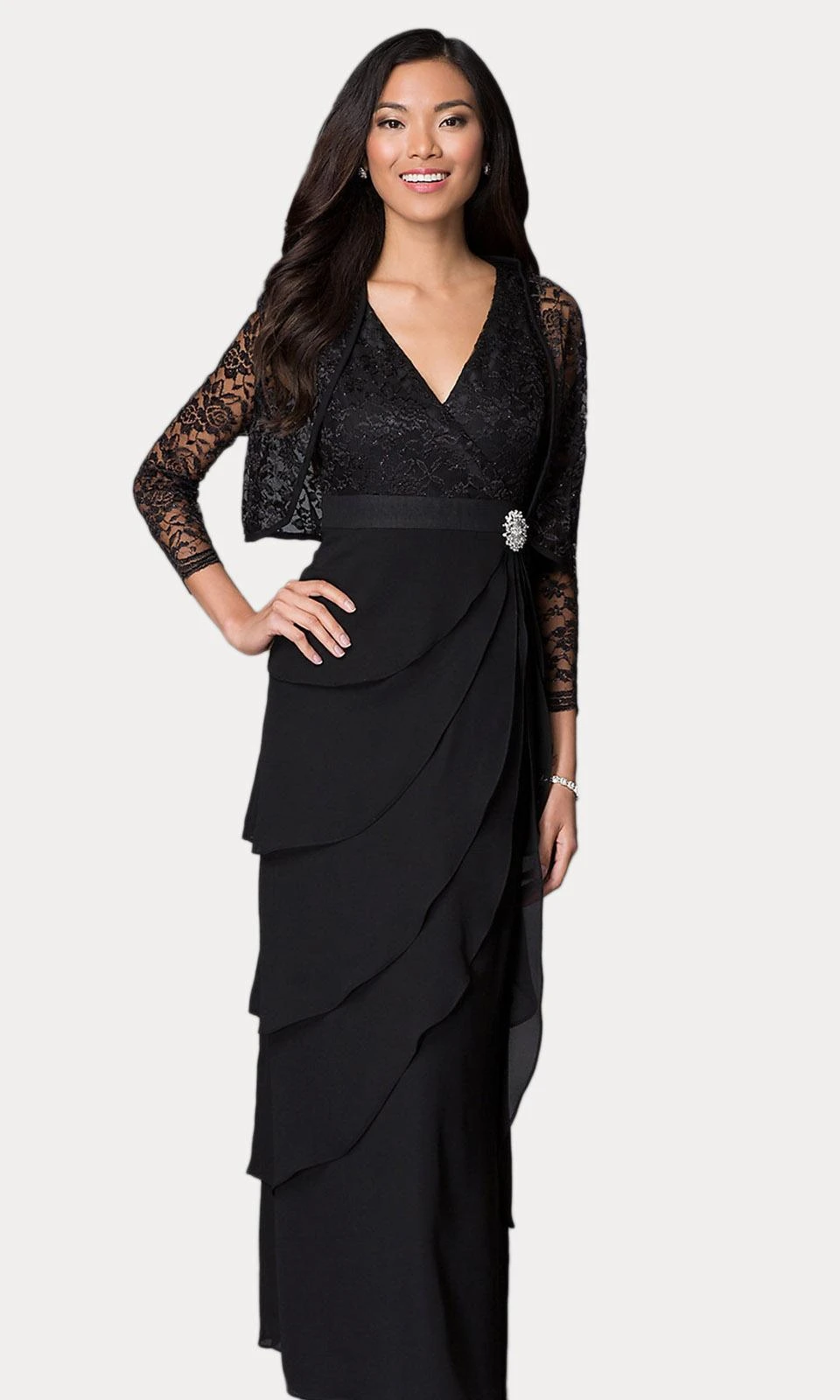 Sally Fashion 8729 V-Neck Long Dress Empire Lace Chiffon Include Lace Jacket(Dusty Rose V Neck Long Dress Empire Lace Chiffon Include Lace Jacket) 8 Sally Fashion 8729 V-Neck Long Dress Empire Lace Chiffon Include Lace Jacket(Dusty Rose V Neck Long Dress Empire Lace Chiffon Include Lace Jacket) - Image 6