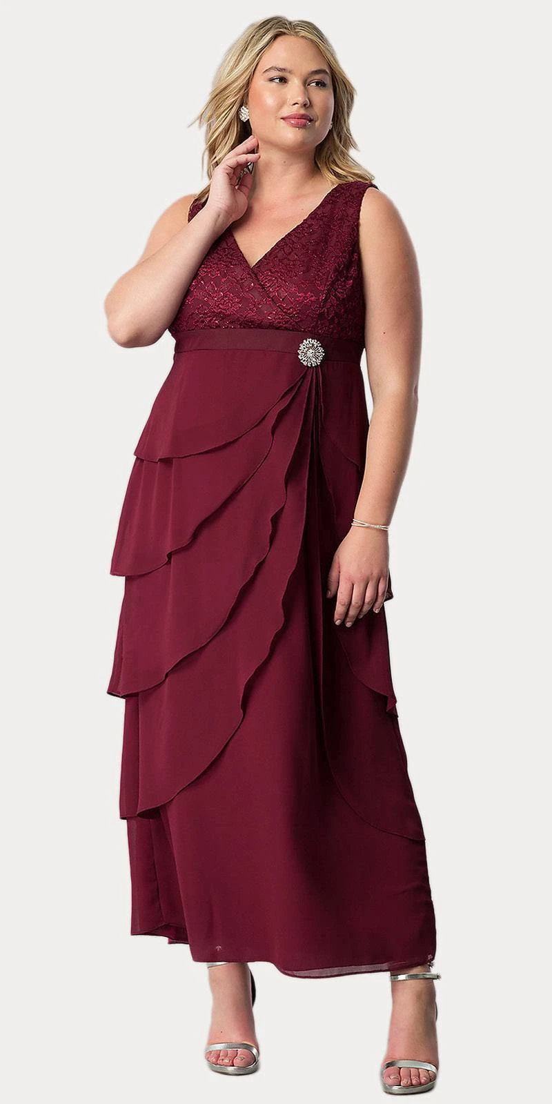 Sally Fashion 8729 V-Neck Long Dress Empire Lace Chiffon Include Lace Jacket(Dusty Rose V Neck Long Dress Empire Lace Chiffon Include Lace Jacket) 11 Sally Fashion 8729 V-Neck Long Dress Empire Lace Chiffon Include Lace Jacket(Dusty Rose V Neck Long Dress Empire Lace Chiffon Include Lace Jacket) - Image 9