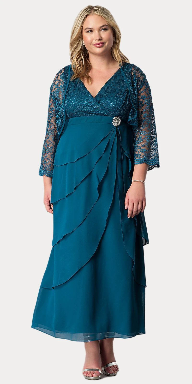 Sally Fashion 8729 V-Neck Long Dress Empire Lace Chiffon Include Lace Jacket(Dusty Rose V Neck Long Dress Empire Lace Chiffon Include Lace Jacket) 18 Sally Fashion 8729 V-Neck Long Dress Empire Lace Chiffon Include Lace Jacket(Dusty Rose V Neck Long Dress Empire Lace Chiffon Include Lace Jacket) - Image 16