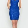 Poly USA | Ed Young 8810 Short Sequin V-Neck Spaghetti Straps Party Dress(Poly Usa 8810 Short Sequin V Neck Spaghetti Straps Party Dress)