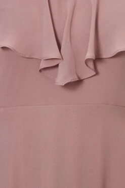 Eureka 8877 Ruffled Cold-Shoulder Long Chiffon A-Line Dress(Ruffled Cold Shoulder Long Bridesmaids Dress Lilac) -Dress Promotion Store 8877 eureka mauve zoom ebda8405 68d5 44b4 9d43 45200a55a4d6