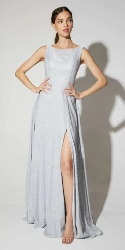 Eureka Fashion 8900 Floor Length Boat Neckline Sleeveless Glitter Dress(Eureka Fashion 8900 Floor Length Boat Neckline Sleeveless Glitter Dress) 8 Eureka Fashion 8900 Floor Length Boat Neckline Sleeveless Glitter Dress(Eureka Fashion 8900 Floor Length Boat Neckline Sleeveless Glitter Dress) -Dress Promotion Store 8900 silver front
