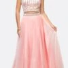Cinderella Divine 8994 Beaded Bodice 2 Piece Halter Ball Gown Long(Beaded Bodice 2 Piece Halter Ball Gown Long Mint)