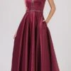 Eureka 9010 Embellished Long Prom Dress V-Neck With Pockets(Embellished Long Prom Dress V Neck With Pockets Burgundy) 1 Eureka 9010 Embellished Long Prom Dress V-Neck With Pockets(Embellished Long Prom Dress V Neck With Pockets Burgundy) -Dress Promotion Store 9010 eureka fashion burgundy