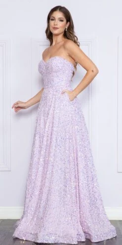 Poly USA | Ed Young 9152 Floor Length A-Line Sequin Dress Pockets Sweetheart Neck(Poly Usa 9152 Floor Length A Line Sequin Dress Pockets Sweetheart Neck) 14 Poly USA | Ed Young 9152 Floor Length A-Line Sequin Dress Pockets Sweetheart Neck(Poly Usa 9152 Floor Length A Line Sequin Dress Pockets Sweetheart Neck) -Dress Promotion Store 9152Lavender 9
