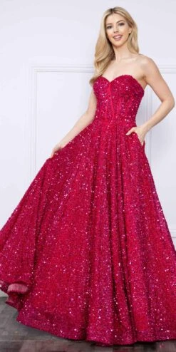 Poly USA | Ed Young 9152 Floor Length A-Line Sequin Dress Pockets Sweetheart Neck(Poly Usa 9152 Floor Length A Line Sequin Dress Pockets Sweetheart Neck) 15 Poly USA | Ed Young 9152 Floor Length A-Line Sequin Dress Pockets Sweetheart Neck(Poly Usa 9152 Floor Length A Line Sequin Dress Pockets Sweetheart Neck) -Dress Promotion Store 9152REDBERRY 6