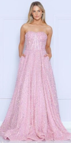 Poly USA | Ed Young 9152 Floor Length A-Line Sequin Dress Pockets Sweetheart Neck(Poly Usa 9152 Floor Length A Line Sequin Dress Pockets Sweetheart Neck) 16 Poly USA | Ed Young 9152 Floor Length A-Line Sequin Dress Pockets Sweetheart Neck(Poly Usa 9152 Floor Length A Line Sequin Dress Pockets Sweetheart Neck) -Dress Promotion Store 9152Rose 10 1