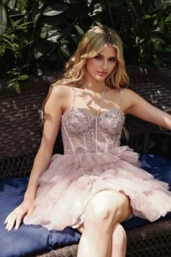 Juliet JT923S Dress Leaf Lace Corset With Ruffle Tulle Skirt(Juliet Jt923s Dress Leaf Lace Corset With Ruffle Tulle Skirt) -Dress Promotion Store 923SBUFF 4