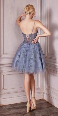 Cinderella Divine 9243 Strapless A-Line Short Dress(Strapless A Line Short Dress By Cinderella Divine 9243) -Dress Promotion Store 9243 dustyblue 1
