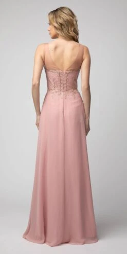Juno 926 A-Line Long Formal Dress Appliqued Bodice(A Line Long Formal Dress Appliqued Bodice Blush) 17 Juno 926 A-Line Long Formal Dress Appliqued Bodice(A Line Long Formal Dress Appliqued Bodice Blush) -Dress Promotion Store 926 juno blush back