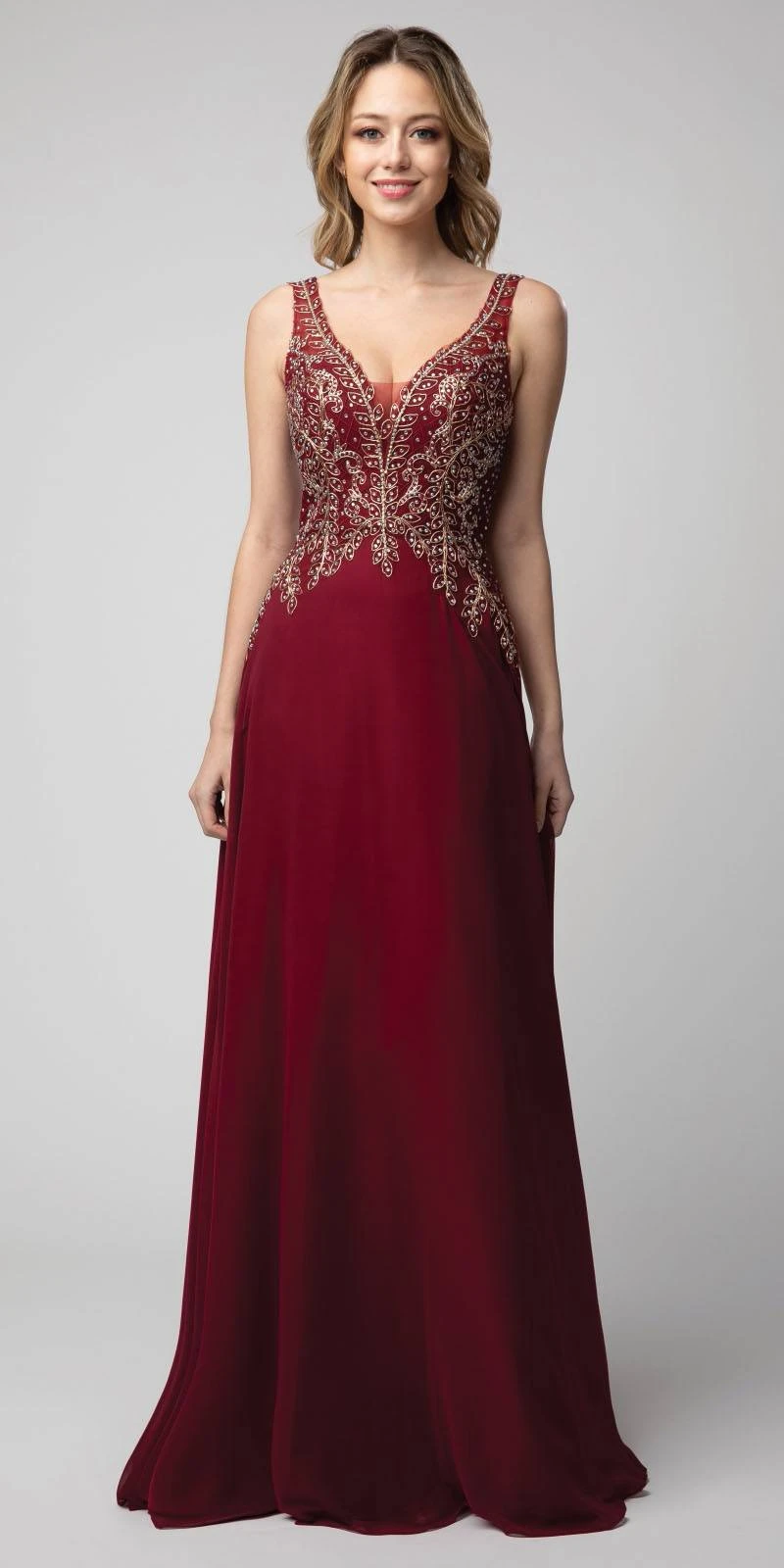 Juno 926 A-Line Long Formal Dress Appliqued Bodice(A Line Long Formal Dress Appliqued Bodice Blush) 5 Juno 926 A-Line Long Formal Dress Appliqued Bodice(A Line Long Formal Dress Appliqued Bodice Blush) - Image 3