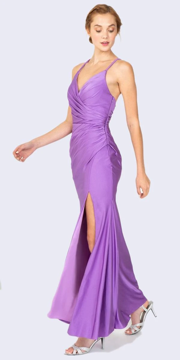 Eureka 9333 Fit And Flare Evening Gown With Slit(Victorian Lilac Fit And Flare Evening Gown With Slit) 4 Eureka 9333 Fit And Flare Evening Gown With Slit(Victorian Lilac Fit And Flare Evening Gown With Slit) - Image 2