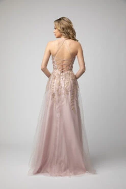 Juno 936 Lace-Up Back A-Line Long Prom Dress With Slit(Lace Up Back A Line Long Prom Dress Mauve With Slit) -Dress Promotion Store 936 mauve back ac547d4e 86d3 4015 9b81 28c1889d184d