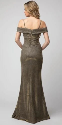 Juno 940 Cold-Shoulder Metallic Long Mermaid Dress(Cold Shoulder Metallic Long Mermaid Prom Dress Rose) -Dress Promotion Store 940 juno metallic olive back 7f8fa24f 11da 4aa9 bb80 f67435d22a4f