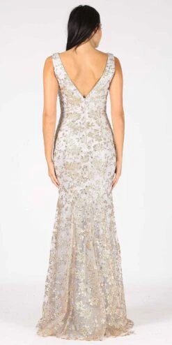 Eureka 9706 Sequin Embellished Long Fitted Gown(Eureka 9706 Sequin Embellished Long Fitted Gown) -Dress Promotion Store 9706 champagne gold back