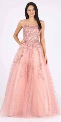 Eureka 9757 Lace Embroidery Glitter Ball Gown Lace-Up Back(Appliqued Ivory Prom Ball Gown Lace Up Back) -Dress Promotion Store 9757 eureka dusty rose 50a26ba6 cb4b 44da b9a7 c6d052b13bcc