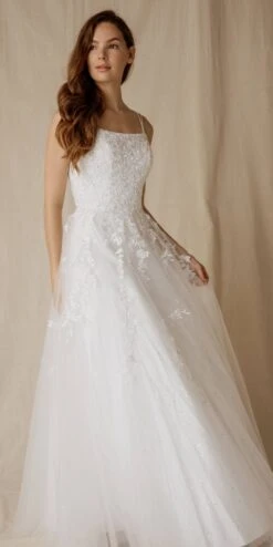 Eureka 9757 Lace Embroidery Glitter Ball Gown Lace-Up Back(Appliqued Ivory Prom Ball Gown Lace Up Back) -Dress Promotion Store 9757White 2