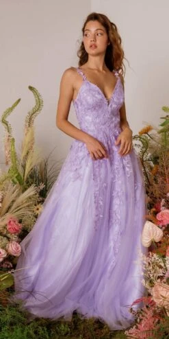 Eureka 9858 Floor Length A-Line Glitter Mesh Gown(Eureka 9858 Floor Length A Line Glitter Mesh Gown) -Dress Promotion Store 9858Lilac 12