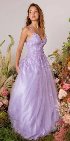 Eureka 9858 Floor Length A-Line Glitter Mesh Gown(Eureka 9858 Floor Length A Line Glitter Mesh Gown) -Dress Promotion Store 9858Lilac 5
