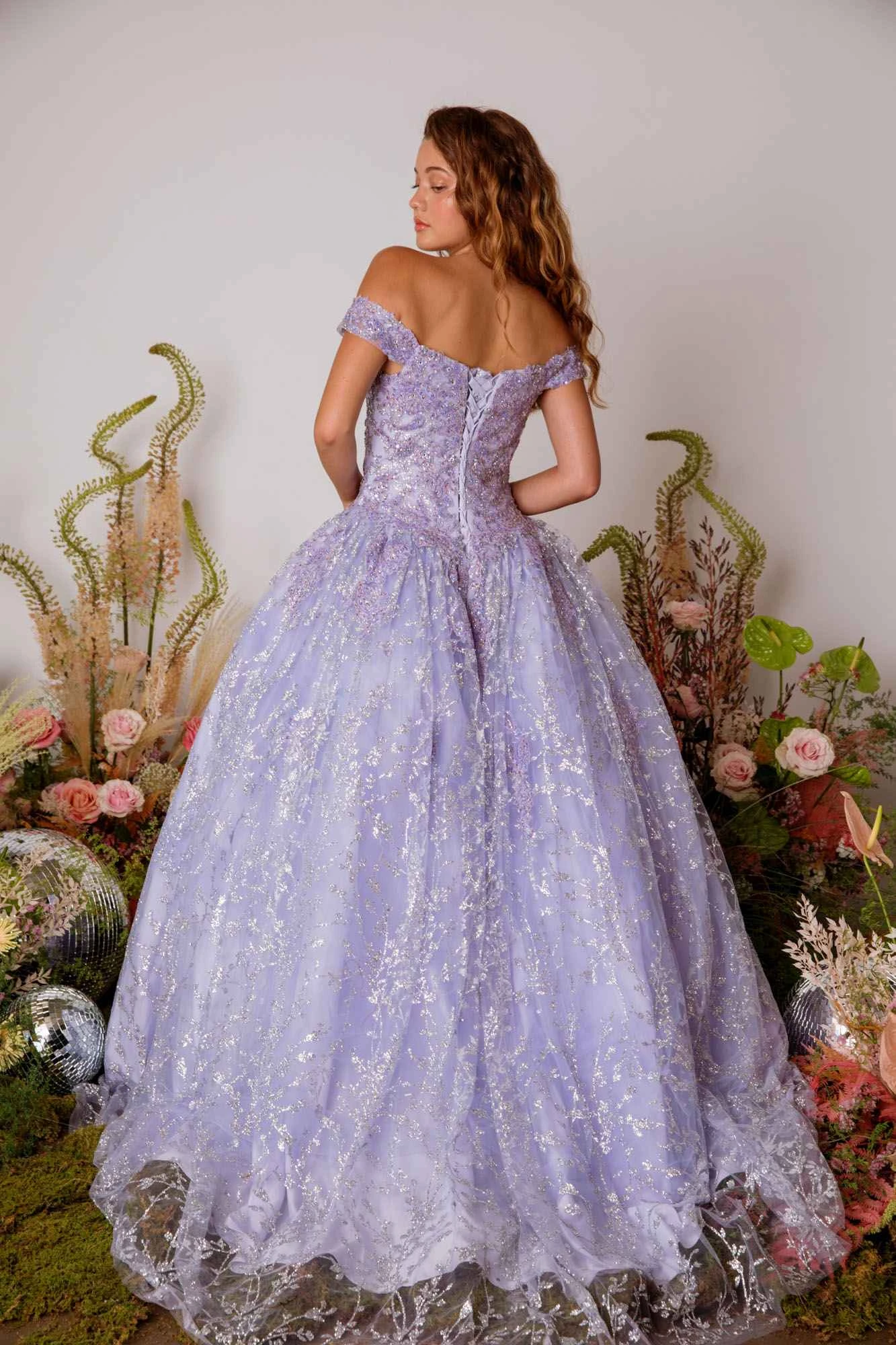 Eureka 9909 Off-Shoulder Ball Gown Lace-Up Back(Off Shoulder Rose Gold Prom Ball Gown Lace Up Back) 12 Eureka 9909 Off-Shoulder Ball Gown Lace-Up Back(Off Shoulder Rose Gold Prom Ball Gown Lace Up Back) - Image 10