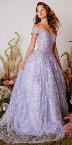 Eureka 9909 Off-Shoulder Ball Gown Lace-Up Back(Off Shoulder Rose Gold Prom Ball Gown Lace Up Back) 18 Eureka 9909 Off-Shoulder Ball Gown Lace-Up Back(Off Shoulder Rose Gold Prom Ball Gown Lace Up Back) -Dress Promotion Store 9909Lilac 6