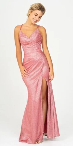 Eureka 9933 Pleated Long Dress V-Neck With Slit(Perry Blue Pleated Long Prom Dress V Neck With Slit) -Dress Promotion Store 9933 eureka fashion ruby red 42e881f8 3085 494c a72b 8310a1ddd57e