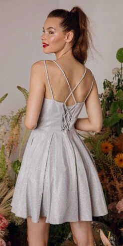 Eureka 9988 Homecoming Short Dress With Pockets(Homecoming Short Dress Rose Gold With Pockets) -Dress Promotion Store 9988Silver 1