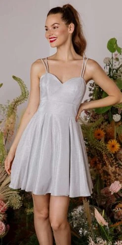 Eureka 9988 Homecoming Short Dress With Pockets(Homecoming Short Dress Rose Gold With Pockets) -Dress Promotion Store 9988Silver 2